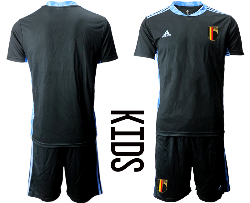 Youth 2021 European Cup Belgium black goalkeeper Soccer Jersey